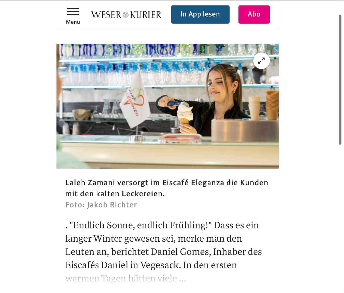 Bericht über den Saisonstart der Eiscafés in Bremen-Nord