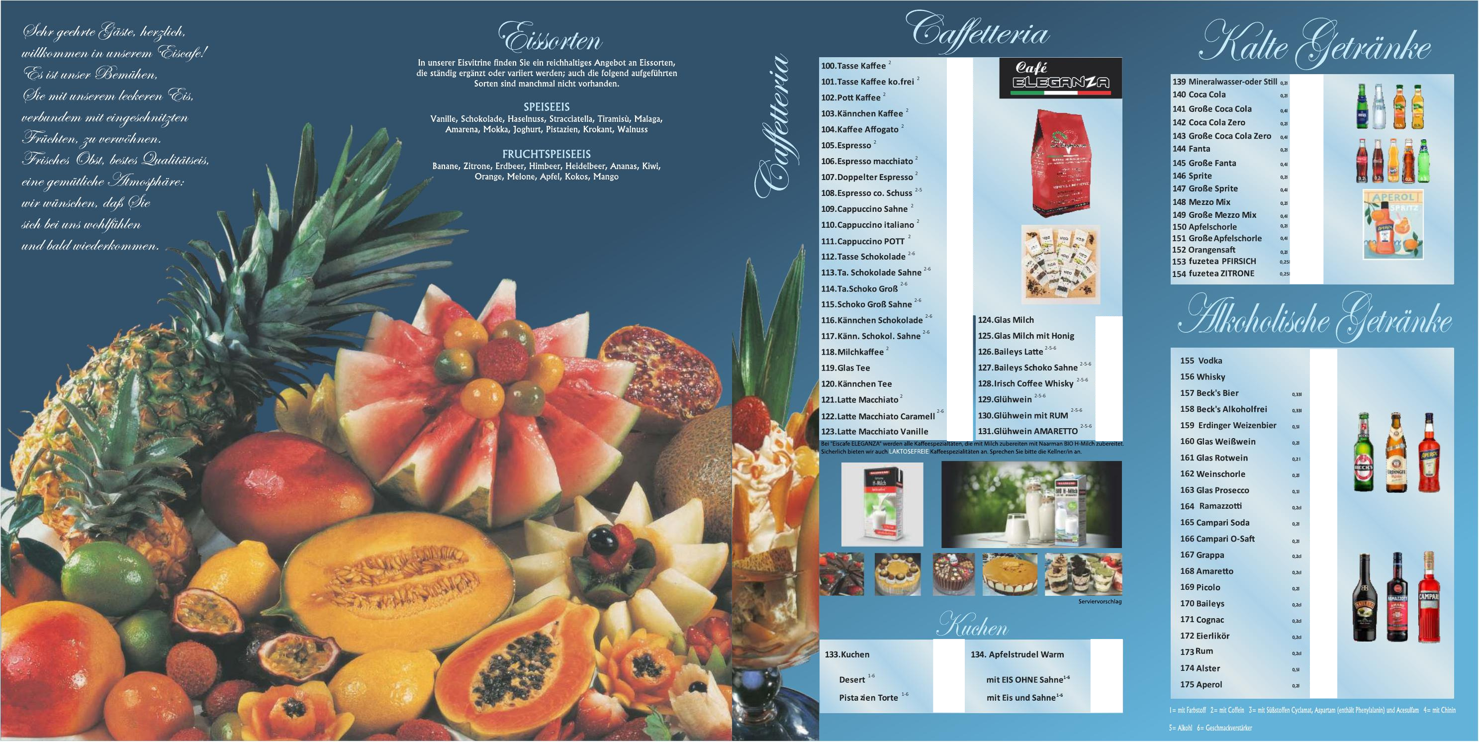 Café Eleganza Speisekarte – Seite 2